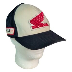 Honda Fox Racing Hat Mens Size S-M Flex-Fit Cotton Two Tone Colorblock Stretch